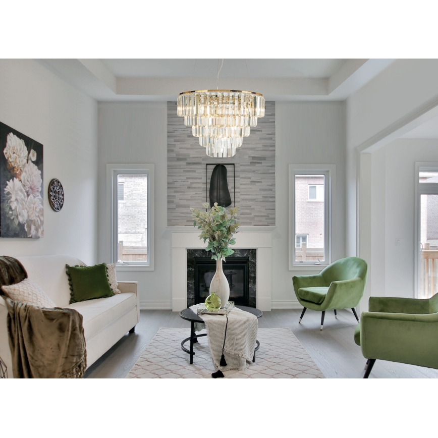 MAXLIGHT P0424 - Candeeiro suspenso MONACO 15xG9/40W/230V diâmetro 60 cm dourado