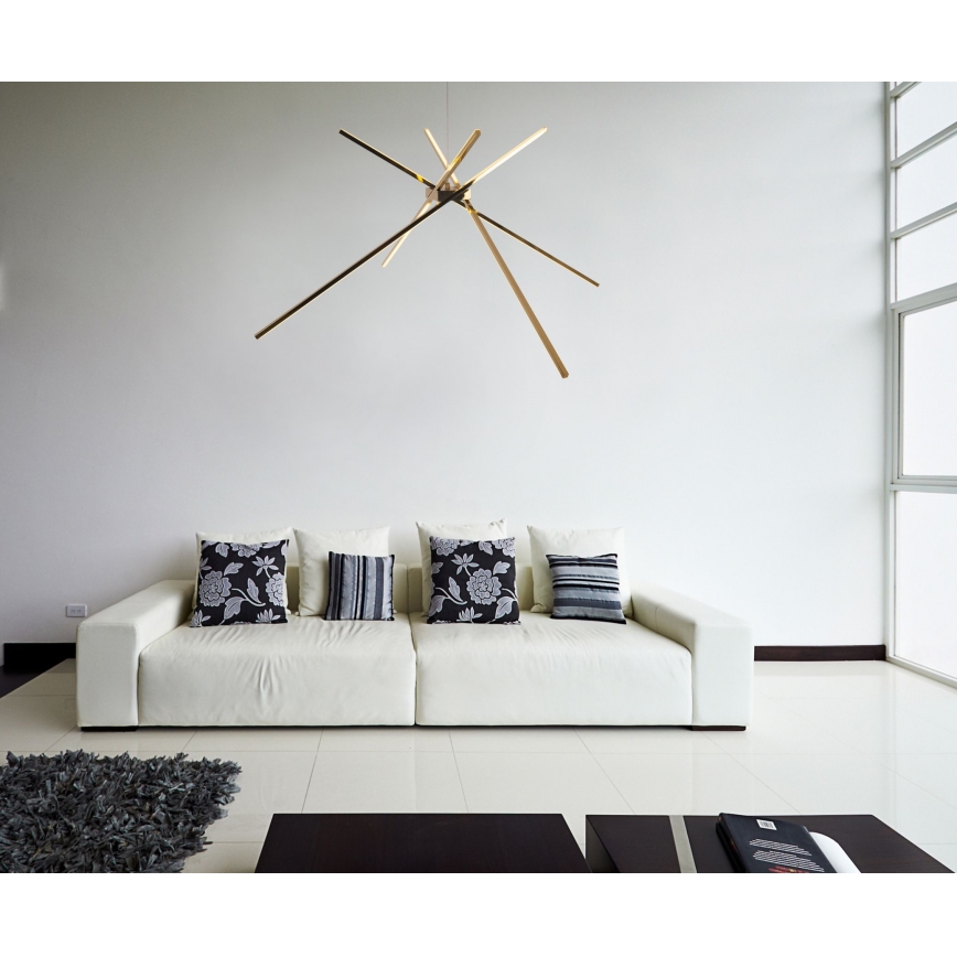 MAXLIGHT P0457 - Candeeiro suspenso LED ARANHA LED/33W/230V dourado