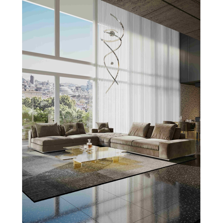 MAXLIGHT P0482D - Candeeiro suspenso LED com regulação RITZ LED/100W/230V diâmetro 60 cm CRI 90 cromado brilhante