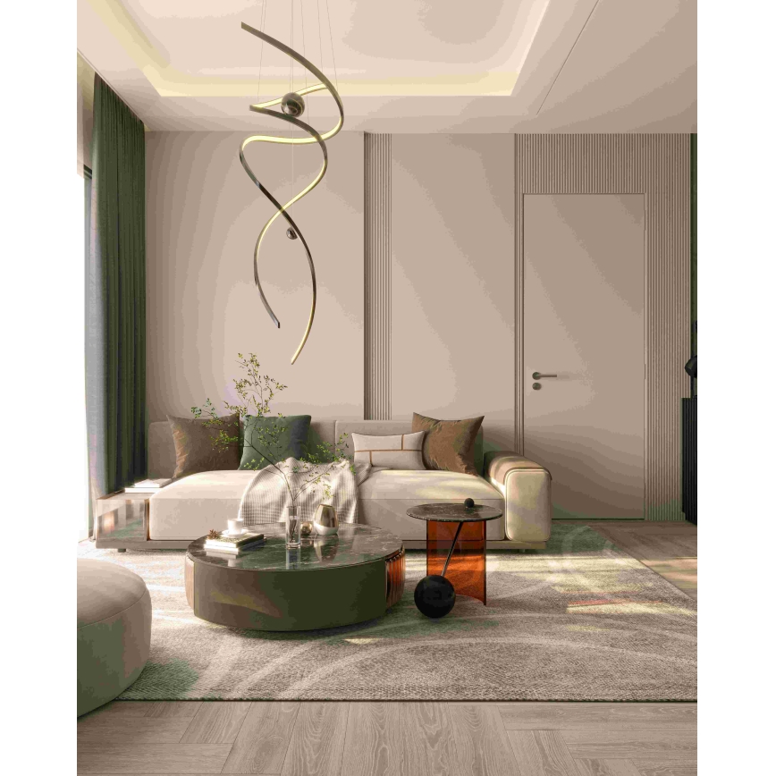 MAXLIGHT P0482D - Candeeiro suspenso LED com regulação RITZ LED/100W/230V diâmetro 60 cm CRI 90 cromado brilhante