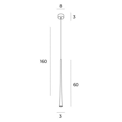 MAXLIGHT P0485 - Candeeiro suspenso LED CAFÉ LED/7W/230V diâmetro 3 cm dourado