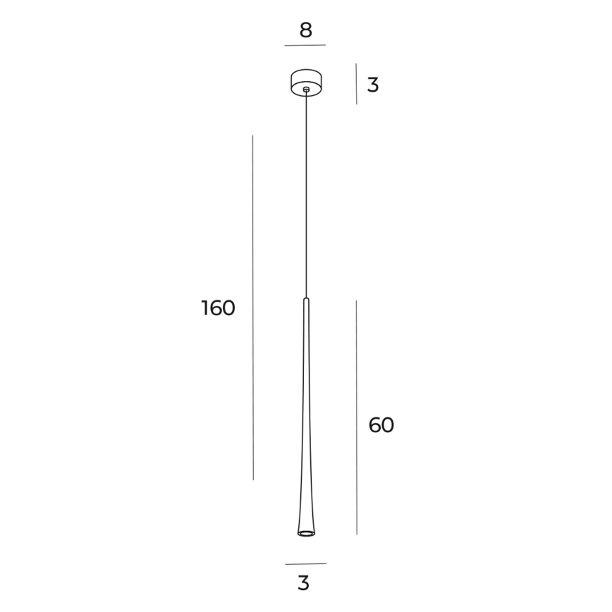 MAXLIGHT P0485 - Candeeiro suspenso LED CAFÉ LED/7W/230V diâmetro 3 cm dourado