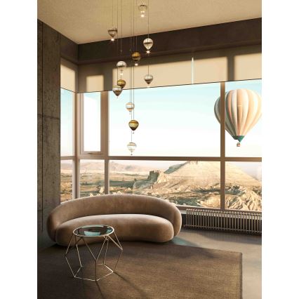 MAXLIGHT P0526D - Candeeiro suspenso LED com regulação PALLONCINI 11xLED/6W/230V diâmetro 45 cm transparente/bege/fumado