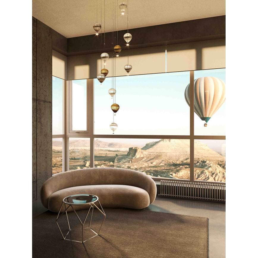 MAXLIGHT P0526D - Candeeiro suspenso LED com regulação PALLONCINI 11xLED/6W/230V diâmetro 45 cm transparente/bege/fumado