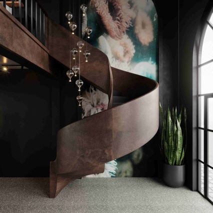 MAXLIGHT P0526D - Candeeiro suspenso LED com regulação PALLONCINI 11xLED/6W/230V diâmetro 45 cm transparente/bege/fumado