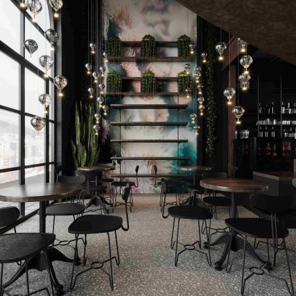 MAXLIGHT P0526D - Candeeiro suspenso LED com regulação PALLONCINI 11xLED/6W/230V diâmetro 45 cm transparente/bege/fumado