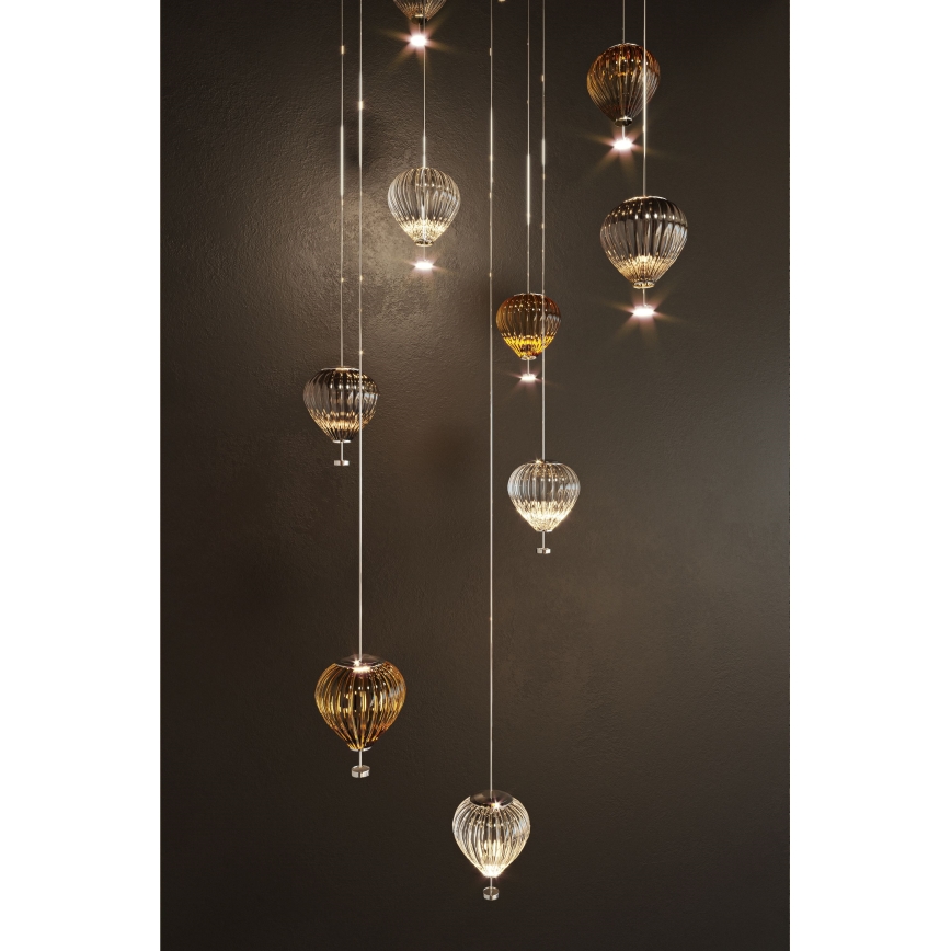 MAXLIGHT P0576 - Candeeiro suspenso LED PALLONCINI 2xLED/3W/230V diâmetro 12 cm fumado