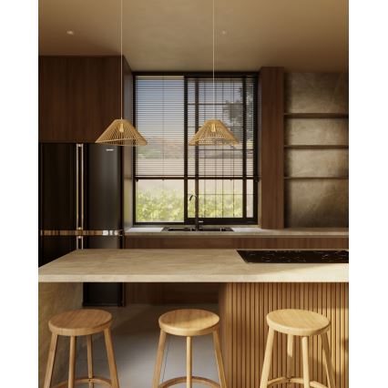 MAXLIGHT P0577 - Candeeiro suspenso AMALFI 1xE27/15W/230V diâmetro 45 cm bege