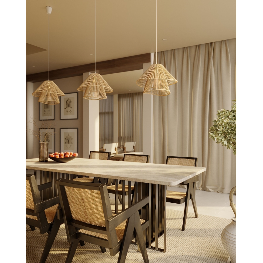 MAXLIGHT P0578 - Candeeiro suspenso AMALFI 1xE27/15W/230V diâmetro 45 cm bege