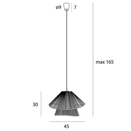 MAXLIGHT P0578 - Candeeiro suspenso AMALFI 1xE27/15W/230V diâmetro 45 cm bege
