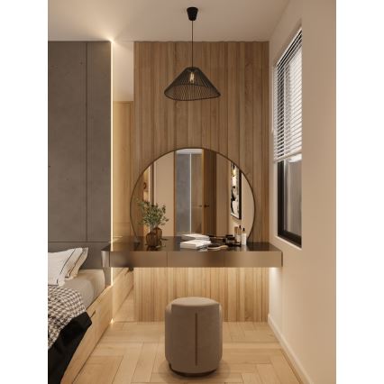 MAXLIGHT P0579 - Candeeiro suspenso AMALFI 1xE27/15W/230V diâmetro 45 cm preto