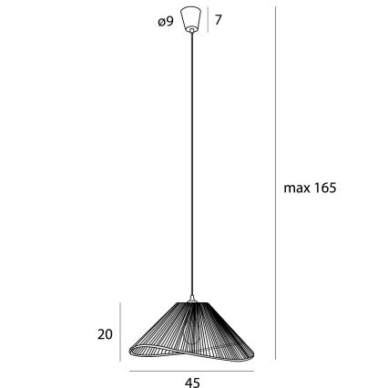 MAXLIGHT P0579 - Candeeiro suspenso AMALFI 1xE27/15W/230V diâmetro 45 cm preto