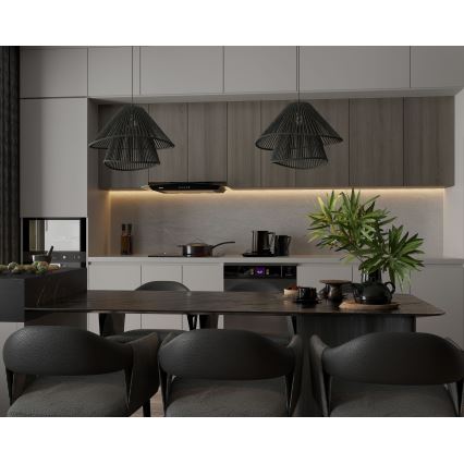 MAXLIGHT P0580 - Candeeiro suspenso AMALFI 1xE27/15W/230V diâmetro 45 cm preto