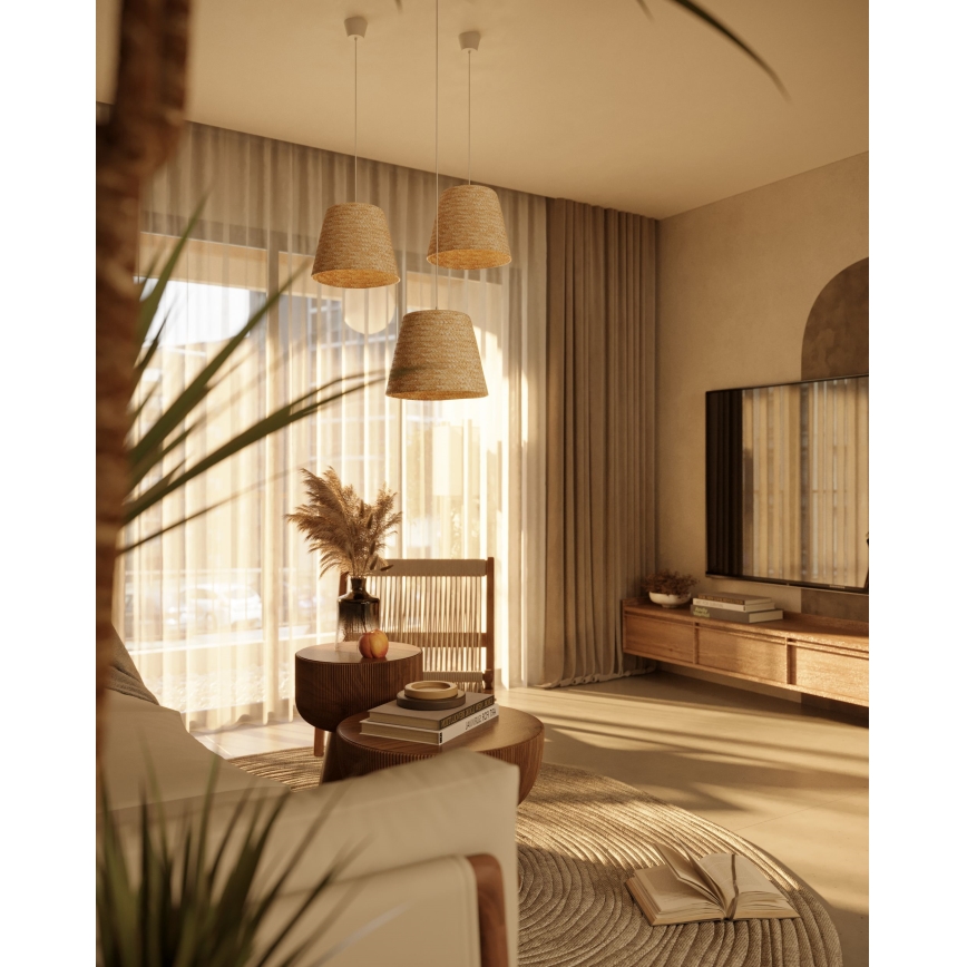 MAXLIGHT P0582 - Candeeiro suspenso POT 1xE27/15W/230V diâmetro 30 cm bege