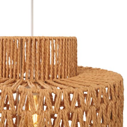 MAXLIGHT P0587 - Candeeiro suspenso RAFFLE 1xE27/15W/230V diâmetro 40 cm castanho