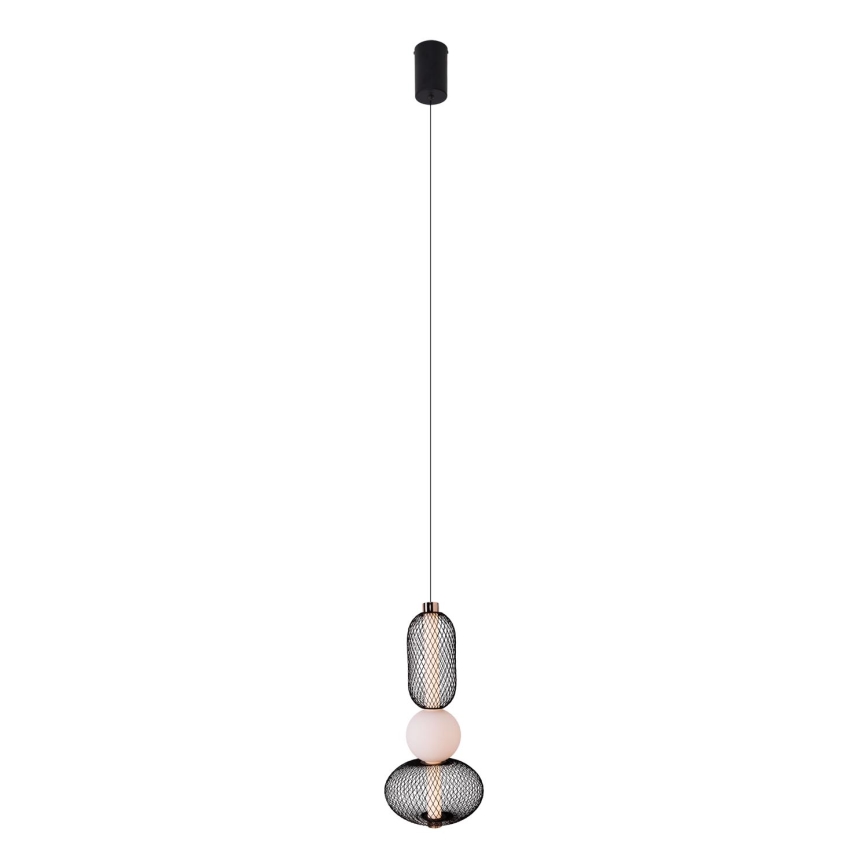 MAXLIGHT P0591 - Candeeiro suspenso LED BORA LED/10W/230V diâmetro 22 cm branco/preto