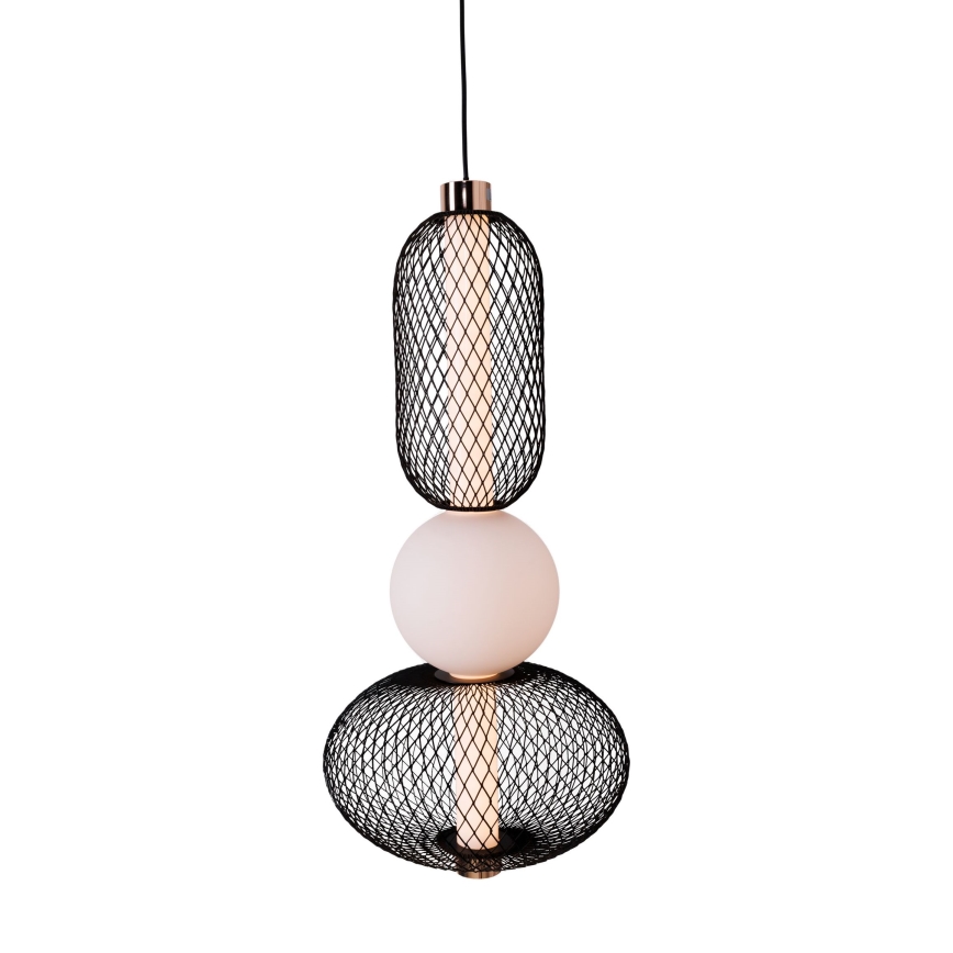 MAXLIGHT P0591 - Candeeiro suspenso LED BORA LED/10W/230V diâmetro 22 cm branco/preto