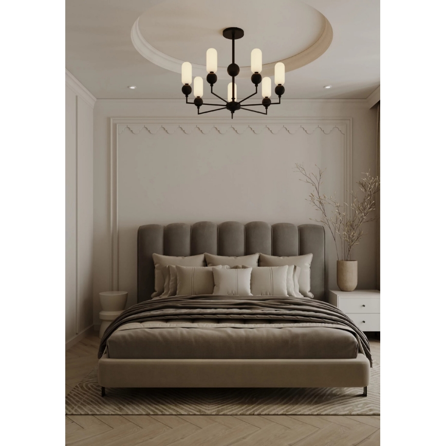 MAXLIGHT P0632 - Lustre suspenso com haste NOVA 7xG9/7W/230V diâmetro 70 cm preto