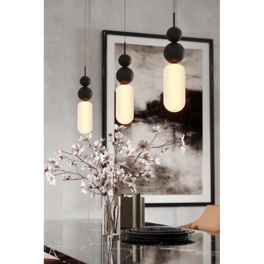 MAXLIGHT P0641 - Lustre suspenso em cabo NOVA 1xG9/12W/230V Ø 12 cm preto