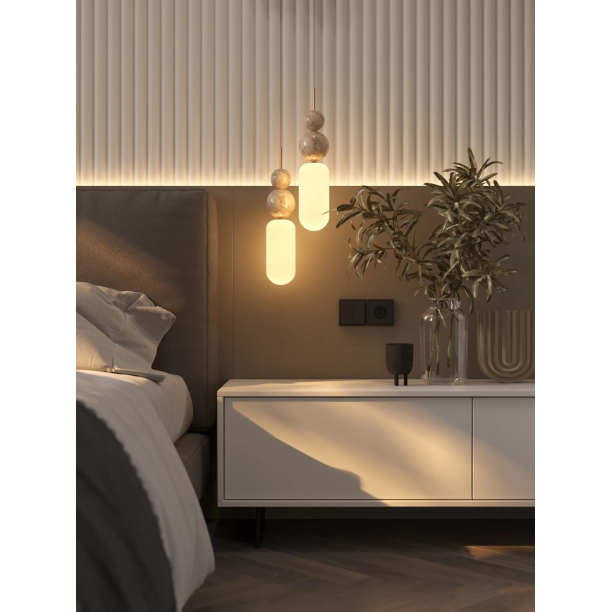 MAXLIGHT P0642 - Pendente em cabo NOVA, 1xG9/12W/230V, diâmetro 12 cm, dourado