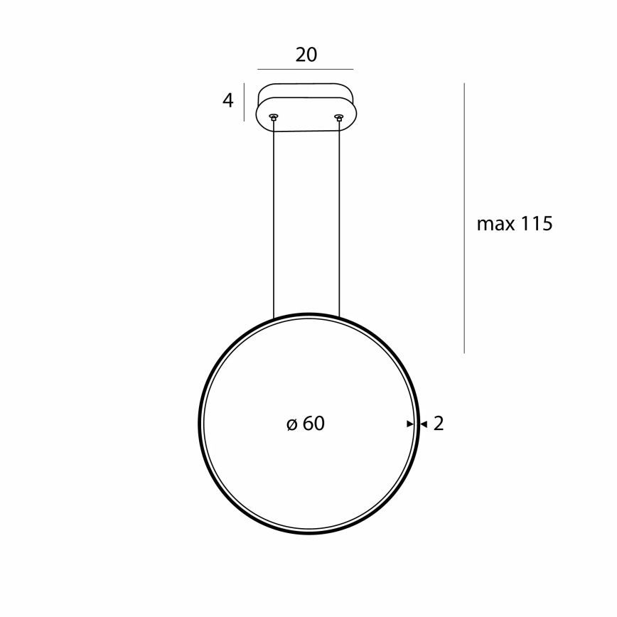 MAXLIGHT P0651 - Lustre LED para casa de banho suspenso por cabo VISUAL VER LED/22W/230V IP44 branco