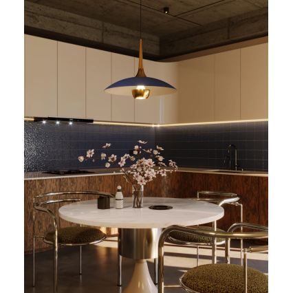 MAXLIGHT P0675 - Lustre LED em cabo MANUKA LED/12W/230V Ø 28 cm dourado/azul