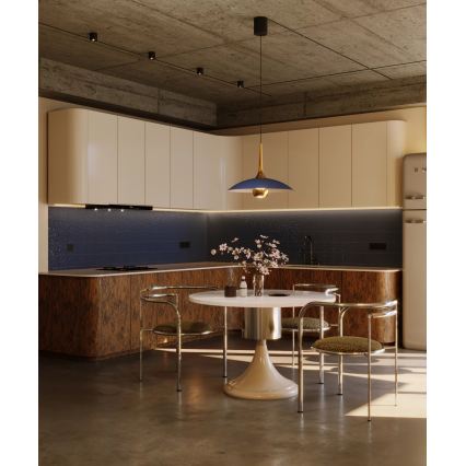 MAXLIGHT P0675 - Lustre LED em cabo MANUKA LED/12W/230V Ø 28 cm dourado/azul