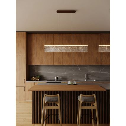 MAXLIGHT P0678 - LED Lustre suspenso por cabo EVEREST LED/55W/230V castanho