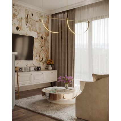 MAXLIGHT P0689 - Lustre LED suspenso por cabo VICTORIA LED/40W/230V CRI 90 dourado