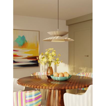 MAXLIGHT P0698 - Lustre LED suspenso por cabo MAYUMI LED/12W/230V diâmetro 50 cm CRI 96 bege
