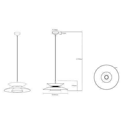 MAXLIGHT P0698 - Lustre LED suspenso por cabo MAYUMI LED/12W/230V diâmetro 50 cm CRI 96 bege