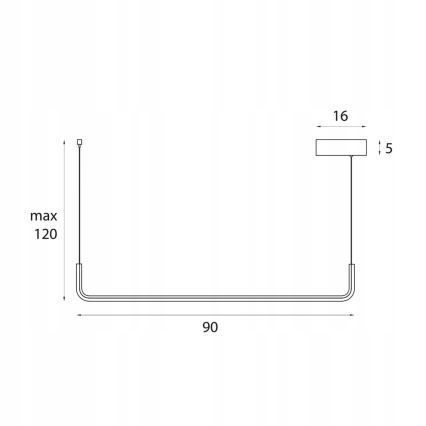 MAXLIGHT PO644 - Lustre LED URUS suspenso por cabo, LED/17W/230V, preto