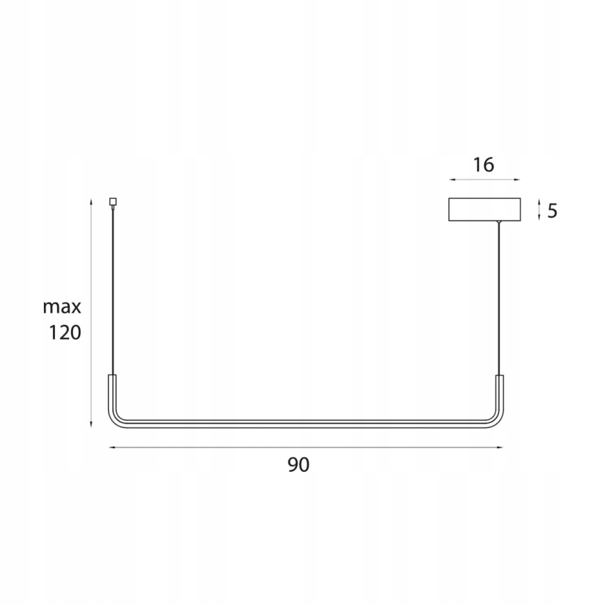 MAXLIGHT PO644 - Lustre LED URUS suspenso por cabo, LED/17W/230V, preto