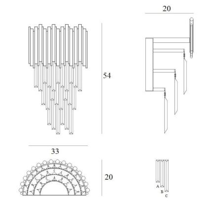 MAXLIGHT W0227 - Iluminação de parede VOGUE 4xG9/40W/230V dourado