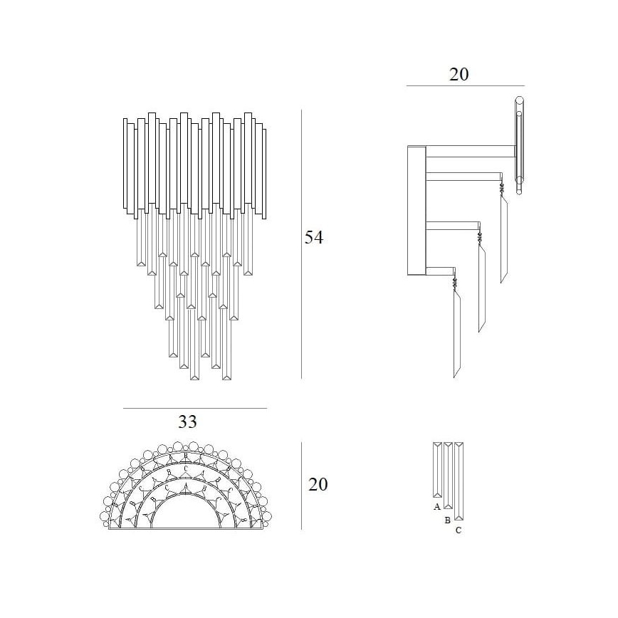 MAXLIGHT W0227 - Iluminação de parede VOGUE 4xG9/40W/230V dourado