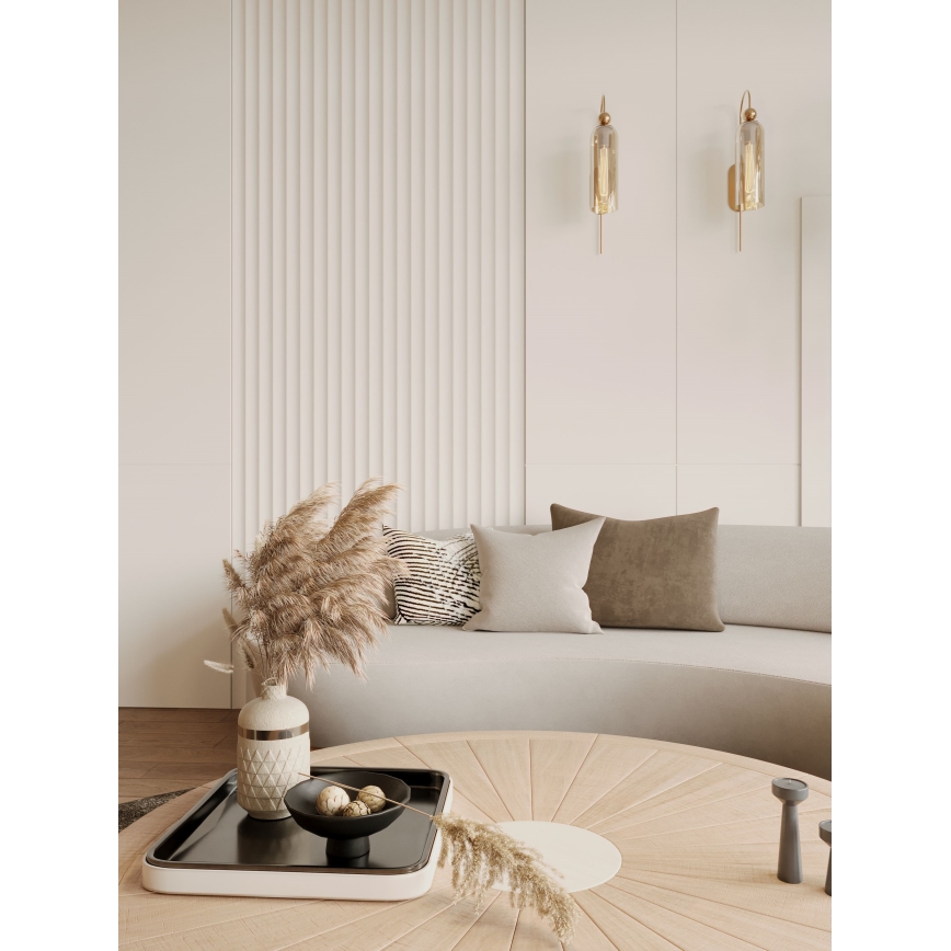 MAXLIGHT W0332 - Candeeiro de parede CAMPANILA 1xE27/40W/230V latão/bege