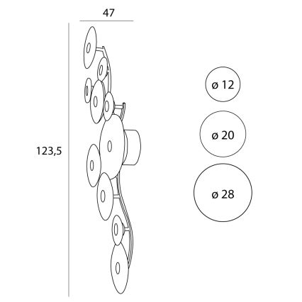 MAXLIGHT W0354 - Iluminação de parede LED ALLURE 10xLED/4,3W/230V dourado