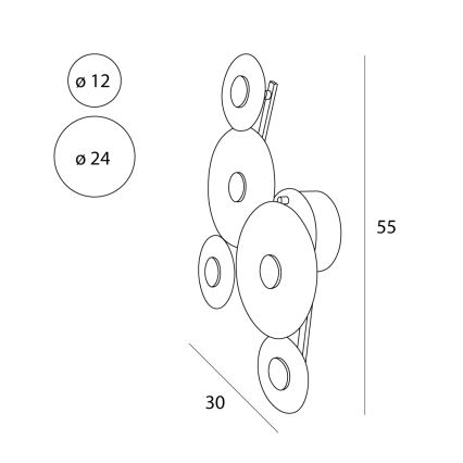 MAXLIGHT W0357 - Iluminação de parede LED ALLURE 5xLED/5W/230V dourado