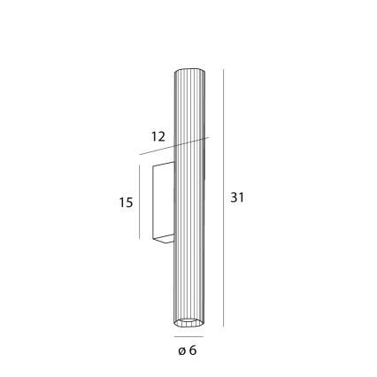 MAXLIGHT W0363 - Iluminação de parede para casa de banho LED FAYETTE LED/6W/230V 31 cm IP44 preto