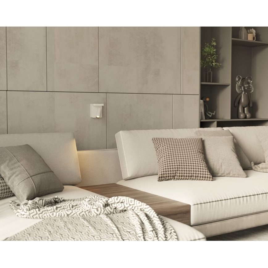 MAXLIGHT W0373 - Foco de parede LED com carregamento sem fios LOFER LED/7W/230V branco