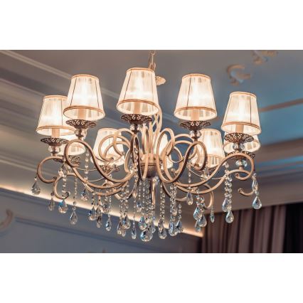 Maytoni ARM247-10-G - Candelabro suspenso GRACE 10xE14/40W/230V