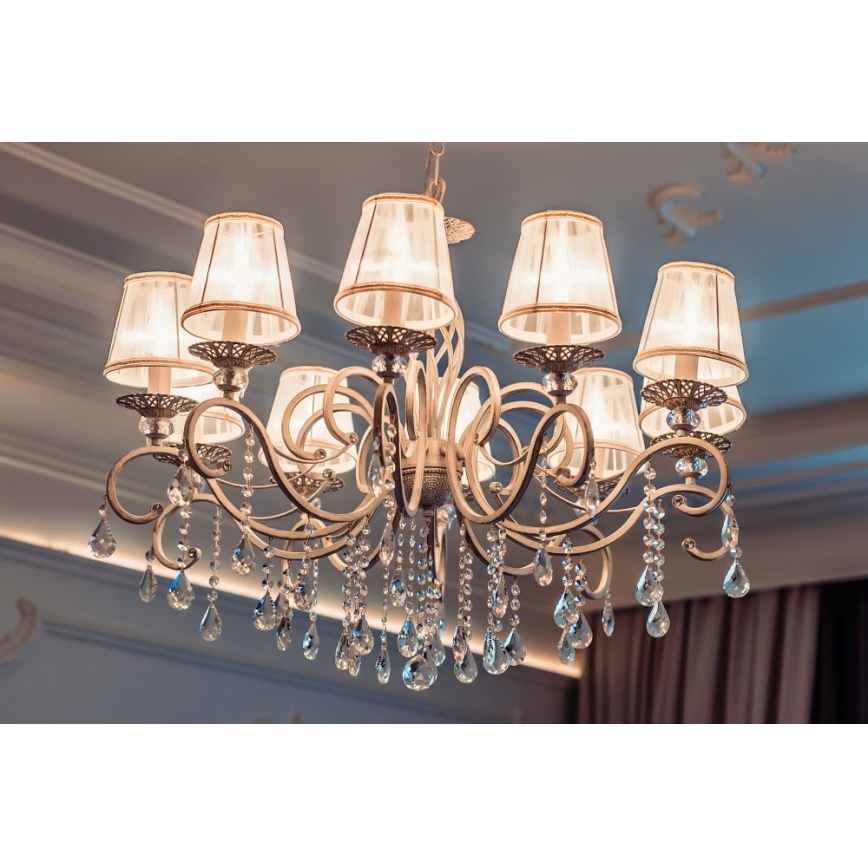 Maytoni ARM247-10-G - Candelabro suspenso GRACE 10xE14/40W/230V