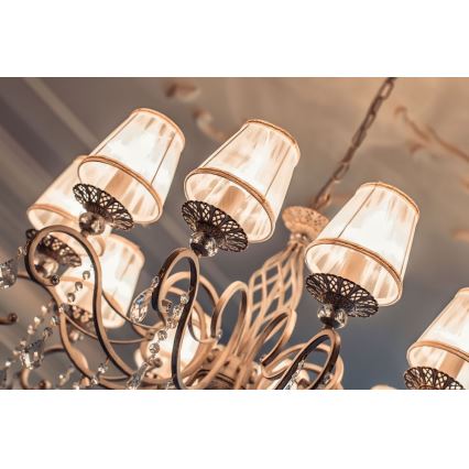 Maytoni ARM247-10-G - Candelabro suspenso GRACE 10xE14/40W/230V