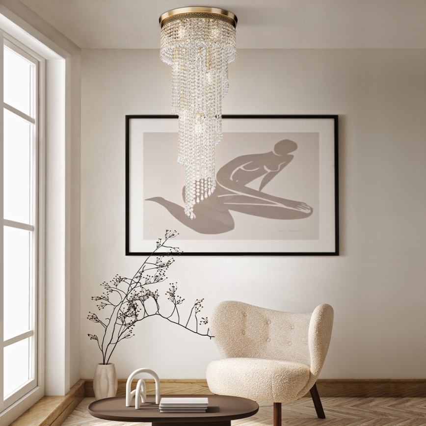 Maytoni DIA522-CL-12-G - Iluminação de teto CASCADE 12xE14/60W/230V