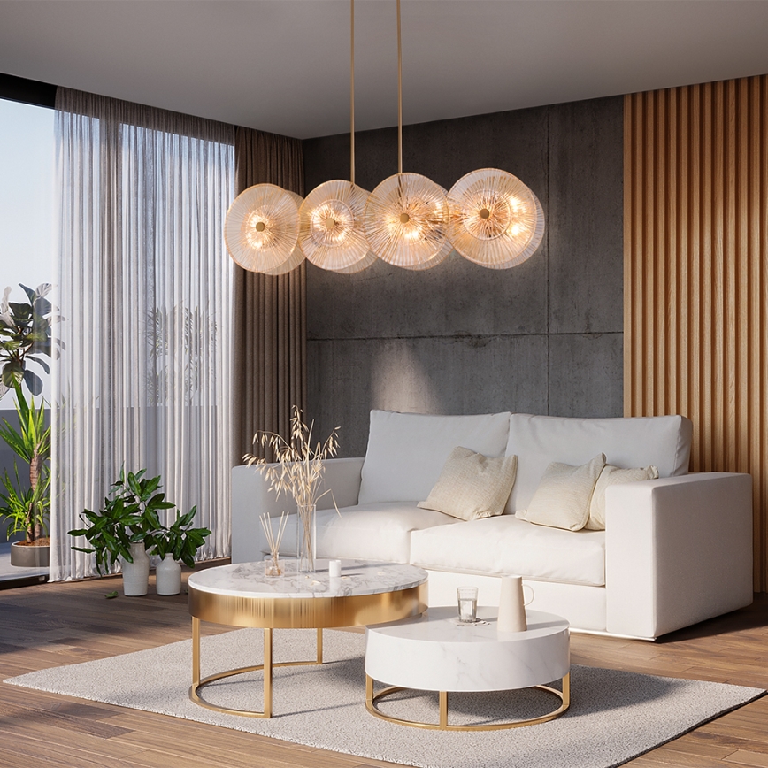 Maytoni MOD007PL-08G1 - Candelabro suspenso ASTER 4xE14/40W/230V