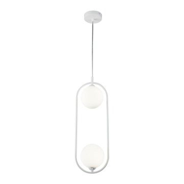 Maytoni MOD013PL-02W - Candelabro suspenso RING 2xG9/25W/230V branco