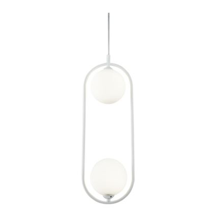 Maytoni MOD013PL-02W - Candelabro suspenso RING 2xG9/25W/230V branco