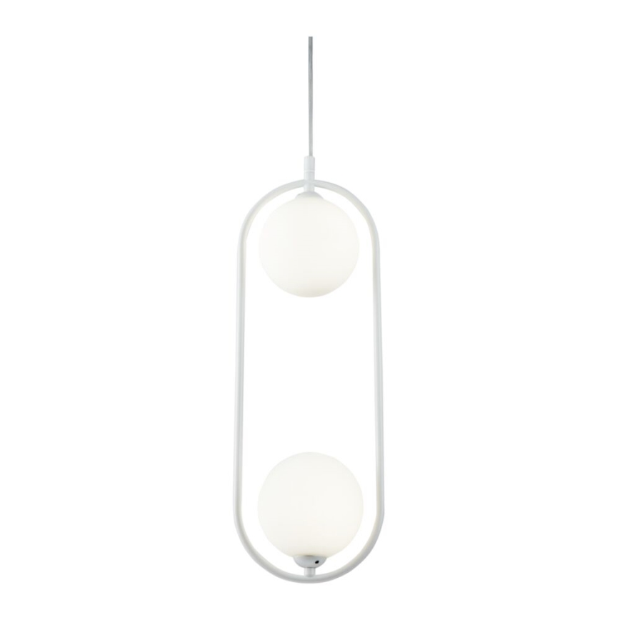 Maytoni MOD013PL-02W - Candelabro suspenso RING 2xG9/25W/230V branco