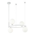 Maytoni MOD013PL-04W - Candelabro suspenso RING 4xG9/25W/230V branco