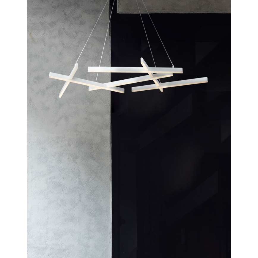 Maytoni MOD016PL-L75W - Candelabro suspenso LED LINE LED/79W/230V branco